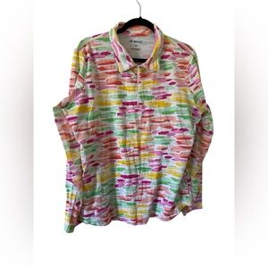 Ibkul half zip jacket Colorful Patterned Shirt Size XL